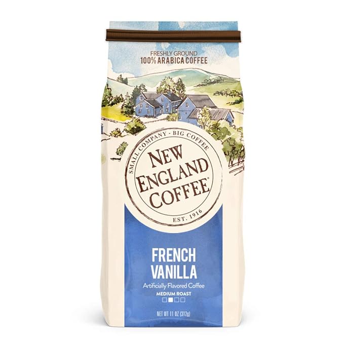 New England Coffee Variety Pack - Breakfast Blend & French Vanilla, 11oz Bag (Pack of 3)