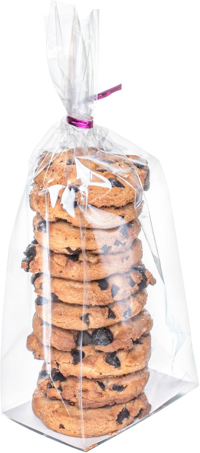Restaurantware Flat Bottom Heat Seal Sandwich Bags Heat Sealable Food Bags - Gusset Bag with Paper Insert - Clear - 3 x 2 x 8 Inch - 100ct Box - Bag Tek