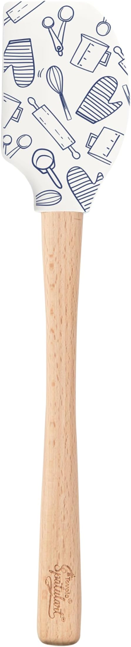 Tovolo Spatulart ‘Baking Conversions’ Silicone Spatula with Wood Handle – BPA Free, Heat-Resistant, Ideal for Baking, Mixing & Meal Prep