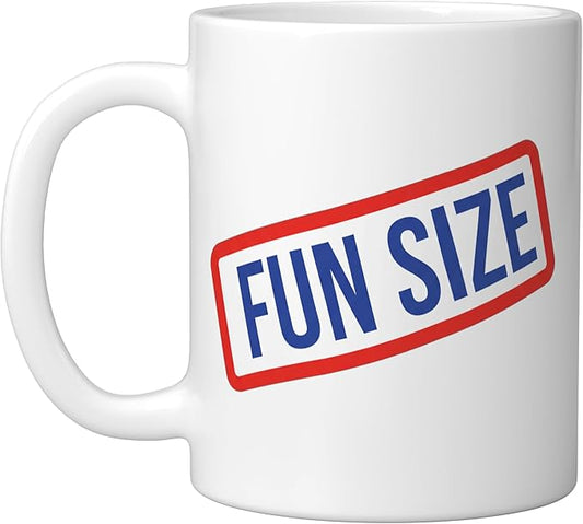 Fun Size Bold Retro Label Funny Candy Snack Humor Ceramic Mug, White