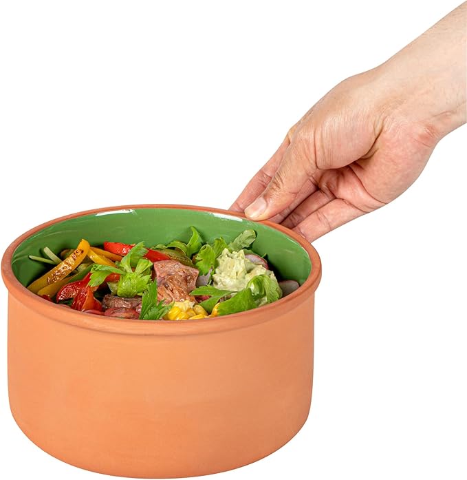 Restaurantware Terracotta Cazuela Bowls 2 Pack of 68 oz Durable Rustic Serving Dish Glazed Oven-Safe Bowl Freezer-Safe Tapas Dish Microwave-Safe Dishwasher-Safe
