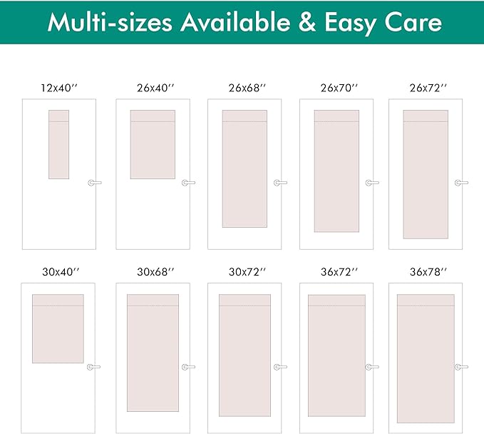 NICETOWN Forest Green Linen Door Curtains for French Door Windows, 26 x 68 Inch for Glass Window, Thermal Insulated Shade for Bedroom, 1 Panel