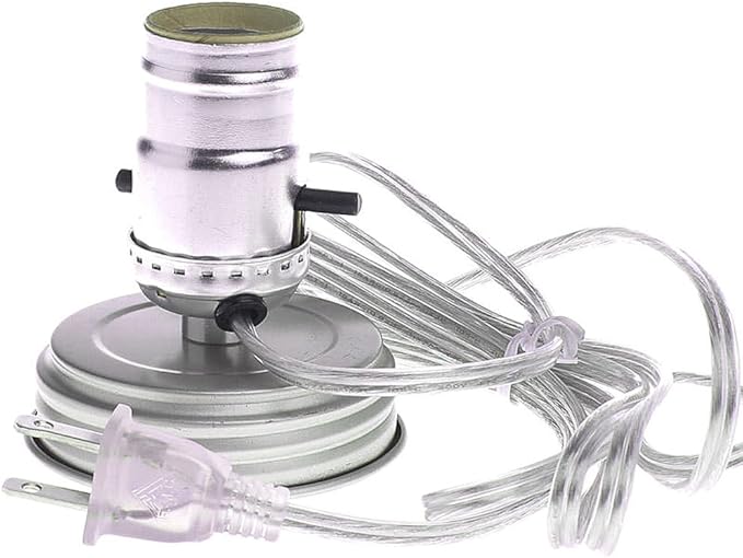 Colonial Tin Works Mason Ball Jar Light/Lamp Adapter Kit - Primitive Zinc Lid (1)