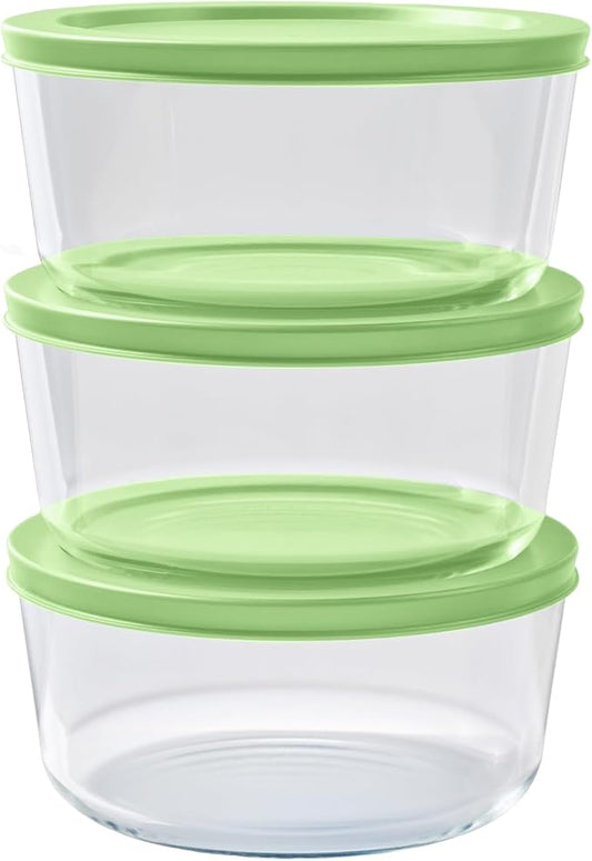 DURA LIVING 6-Piece Glass Food Storage Containers Set (3 Containers + 3 BPA-Free Lids) | 4-Cup, Leakproof | Microwave, Freezer, Oven & Dishwasher Safe | Ideal for Meal Prep & Pantry Organization