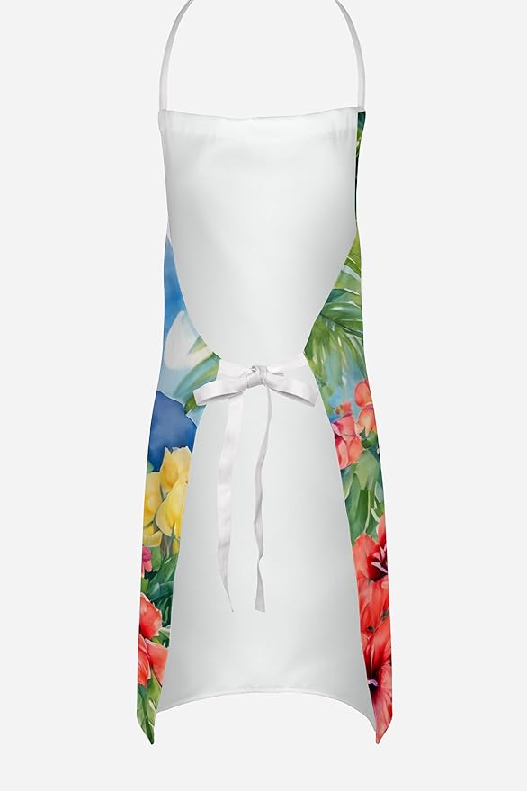 Caroline's Treasures Chinese Crested Luau Apron Cooking Kitchen Server Baking Crafts Gardening for Adult Women Men, Unisex, Large, Multicolor