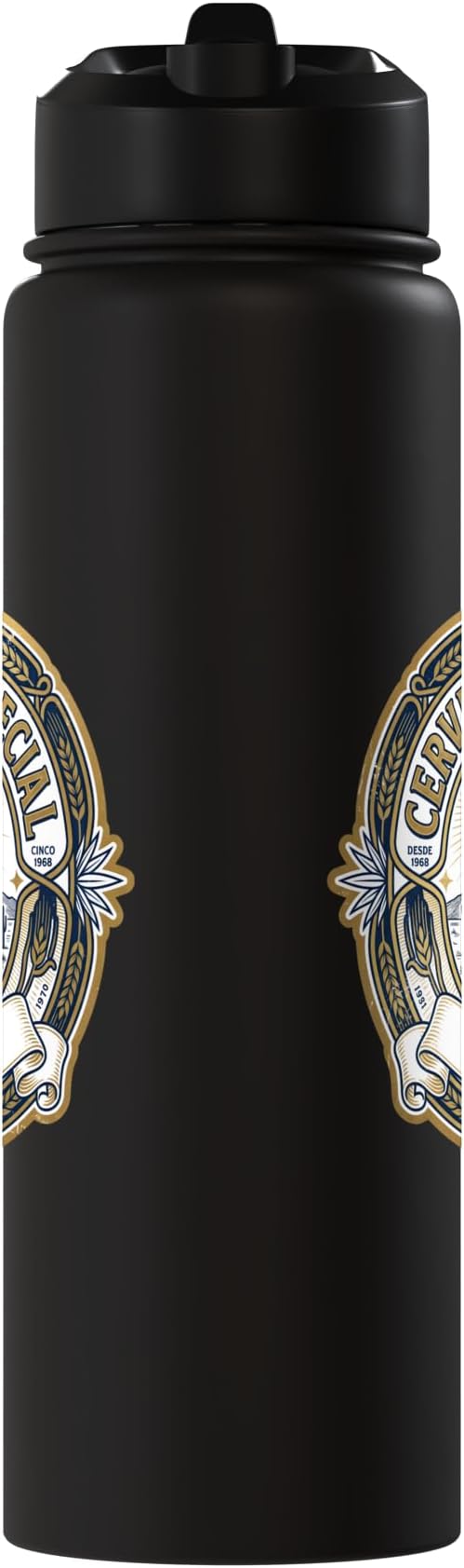 Beer Label Cerveza Cinco De Mayo Drinking Team Stainless Steel Insulated Water Bottle