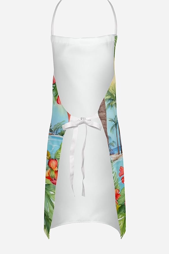 Caroline's Treasures Cavalier Spaniel Luau Apron Cooking Kitchen Server Baking Crafts Gardening for Adult Women Men, Unisex, Large, Multicolor