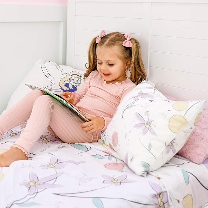 JumpOff Jo Pillow for Boys and Girls, Kids Travel Pillow, No Pillowcase Needed, 100% Cotton Cover, Hypoallergenic, Machine Washable – 14”x19”, Floral