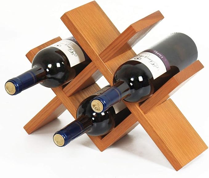 Wine Racks Stacked Wine Rack is Ideal for Countertops in The Kitchen Cupboard Shelf Or Restaurant Wine Cellar Elegant French Style Wine Rack (Color : Deep Color Size : 36x27x10cm)