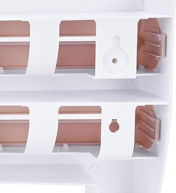 Wall - Mounted Kitchen Cling Film and Foil Storage Rack with Built - In Cutter, Paper Towel Holder, Aluminum Foil Dispenser for Home Cooking Organization (Khaki)