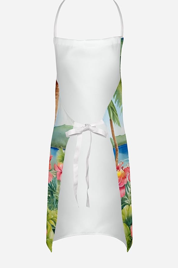 Caroline's Treasures American Water Spaniel Luau Apron Cooking Kitchen Server Baking Crafts Gardening for Adult Women Men, Unisex, Large, Multicolor