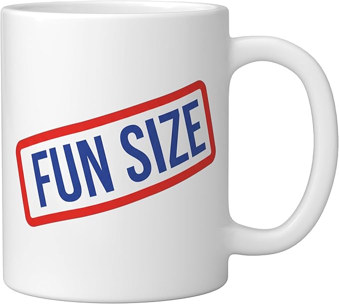 Fun Size Bold Retro Label Funny Candy Snack Humor Ceramic Mug, White