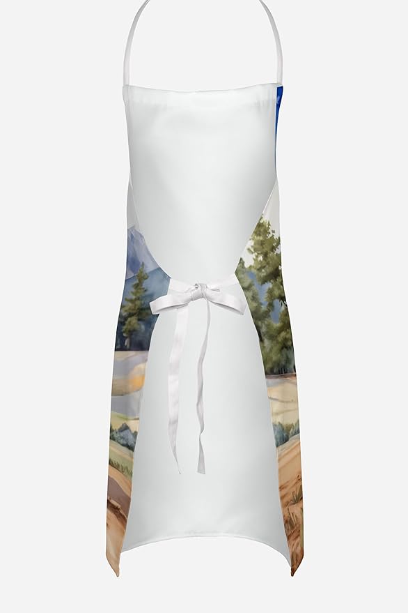 Caroline's Treasures Great Pyrenees Cowboy Welcome Apron Cooking Kitchen Server Baking Crafts Gardening for Adult Women Men, Unisex, Large, Multicolor