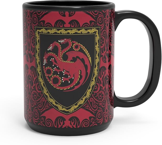 Zak Designs House of the Dragon Unique Color Change Ceramic Coffee Mug for Hot Drinks, Collectible Keepsake (15 oz, Targaryen)