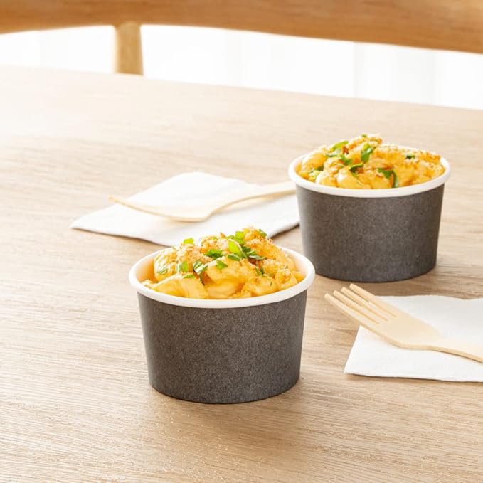 Coppetta 3 Ounce Paper Cups, 200 Durable To Go Cups - Lids Sold Separately, Disposable, Gray Paper Dessert Cups, Freezable, For Cafes And Restaurants - Restaurantware