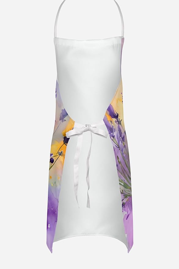 Caroline's Treasures Lavender in Watercolor Apron Cooking Kitchen Server Baking Crafts Gardening for Adult Women Men, Unisex, Large, Multicolor