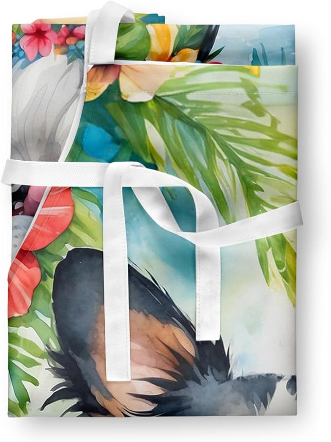 Caroline's Treasures Papillon Luau Apron Cooking Kitchen Server Baking Crafts Gardening for Adult Women Men, Unisex, Large, Multicolor