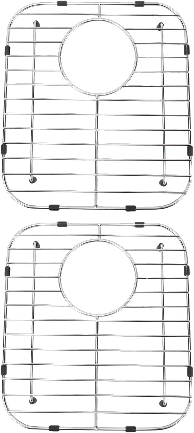 Stainless Steel Kitchen Sink Grid, 13.12x11.81in Sink Protector, Dish Drainer Cooling Rack with Hollow Design for Fast Drying, Ideal for 4.6 Inch Drain Hole