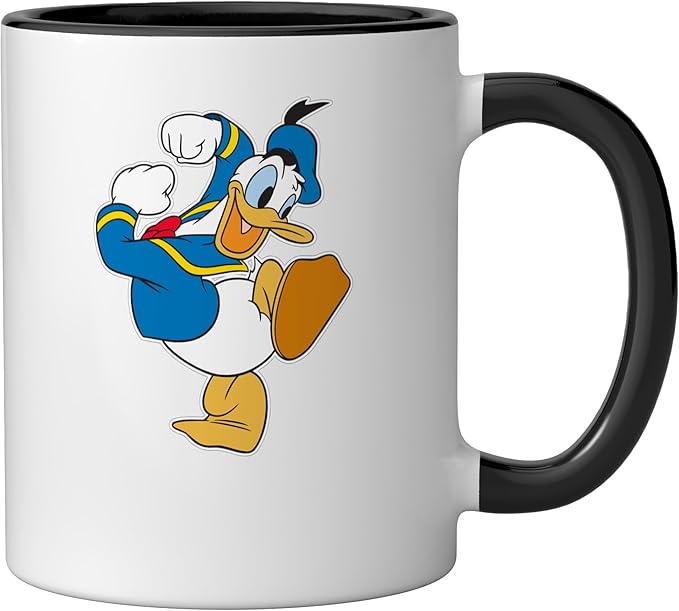 Disney Donald Duck Ready To Go Ceramic Mug, Black/White