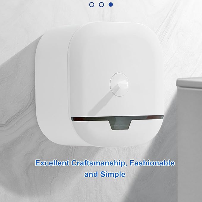 Luocute Wall Mount Paper Towel Dispenser, ABS Plastic Rustproof Scratch Proof with Lock, Large Capacity Hand Towel Holder for Bathroom Kitchen Office Public Places (White)
