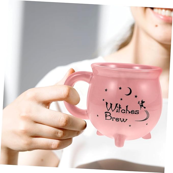 Didiseaon Ceramic Cauldron Mug for Halloween Unique Witch Mug for Drinks Spooky Decorative Cup for Home Office Cafe for Friends