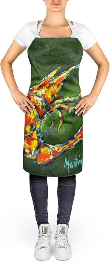 Caroline's Treasures Green Waters Shrimp Apron Cooking Kitchen Server Baking Crafts Gardening for Adult Women Men, Unisex, Large, Multicolor