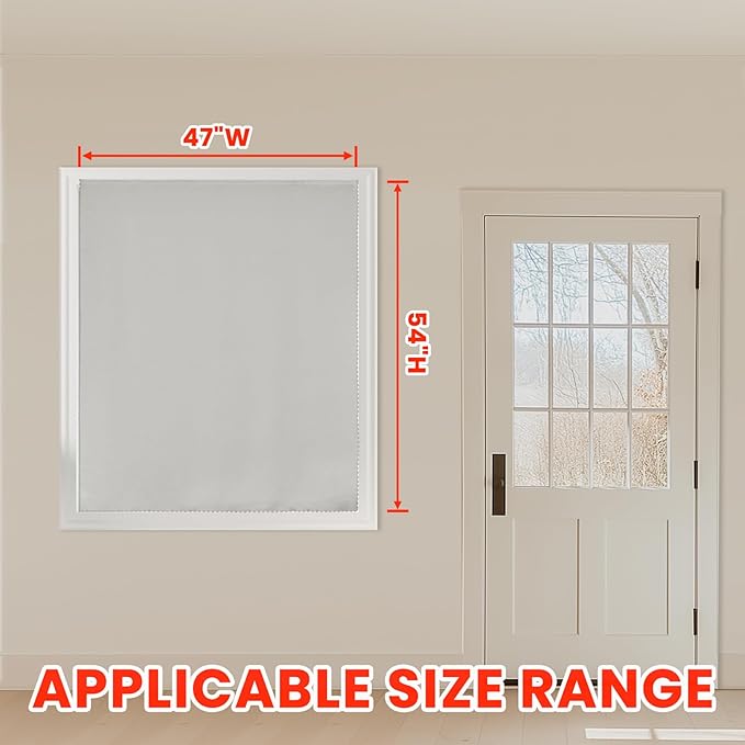 AJAZZ self Adhesive Portable 100% Blackout Curtains Simple and Easy to installBedroom Window Thermal Lnsulated Kitchen Room Darkening Black Small Drapes 1-Pack