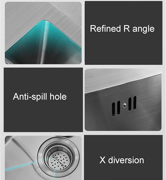 Sink Stainless Steel Kitchen SinkHand Made, 304 Stainless Steel Sink Compartment Free Standing Utility Sink for Garage, Restaurant, Laundry Room, Outdoor,Without Faucet-45 * 40 * 75cm
