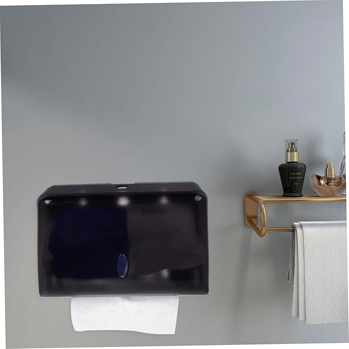 Cabilock Wall-Mounted Tissue Dispenser for Bathroom and Kitchen No Drilling Paper Towel Holder Storage Box Sturdy Plastic Suitable for Home and Commercial Use