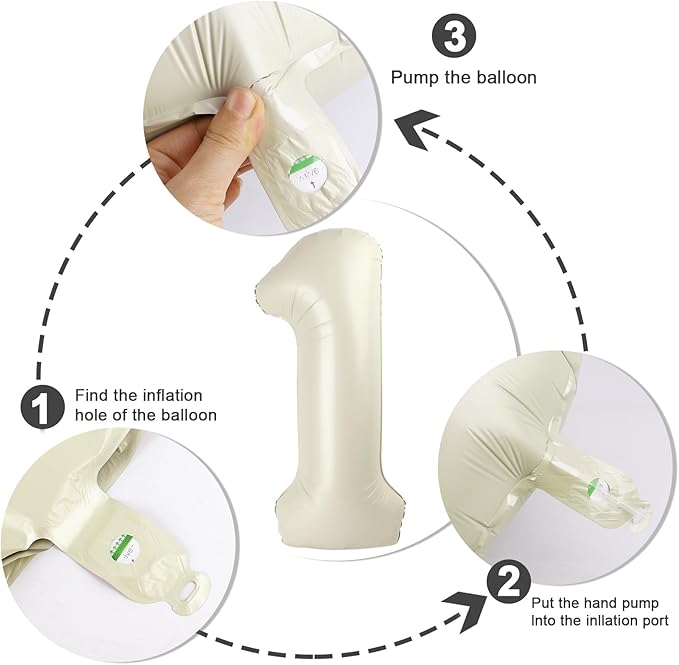 Numbers Balloon 3, 40 Inch Large Cream White Balloon for Three Year Old Birthday Decor, 3 13 30 31 Birthday Party Decorations for Wedding Supplies