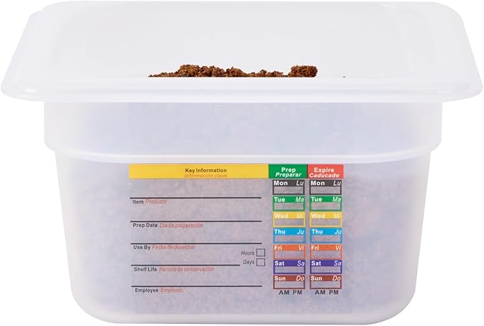 Restaurantware Food Storage Container 10 Pack of 6.8 x 4.2 x 3.9 Inches Plastic Stackable Storage Box White Reusable Label Container Dishwasher Safe For Restaurants And Kitchens