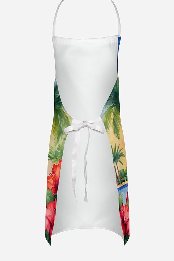 Caroline's Treasures Doberman Pinscher Luau Apron Cooking Kitchen Server Baking Crafts Gardening for Adult Women Men, Unisex, Large, Multicolor