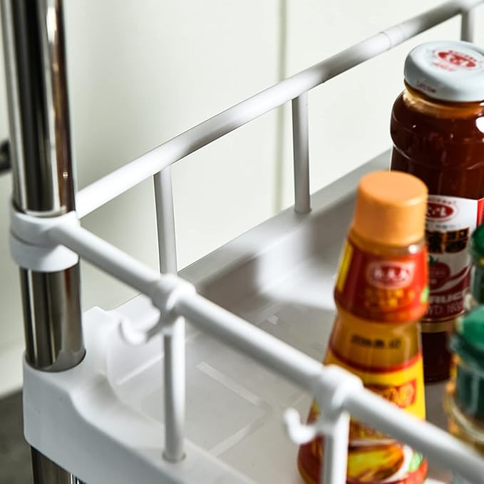 Kitchen Storage Rack Kitchen Trolley Rack Floor-to-Ceiling Multi-Layer Wheeled Removable Vegetable and Fruit Seasoning Bottle Storage Basket Locker Storage Shelves (Color : B-1) (B 1)