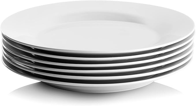 10 Strawberry Street Simply White 10.5" Round Dinner Plate, Set of 6