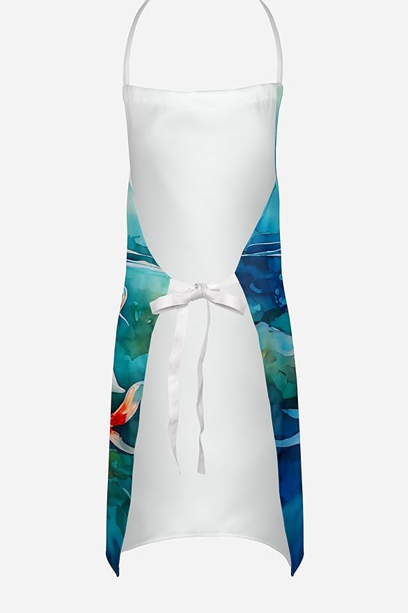 Caroline's Treasures Koi Fish Apron Cooking Kitchen Server Baking Crafts Gardening for Adult Women Men, Unisex, Large, Multicolor