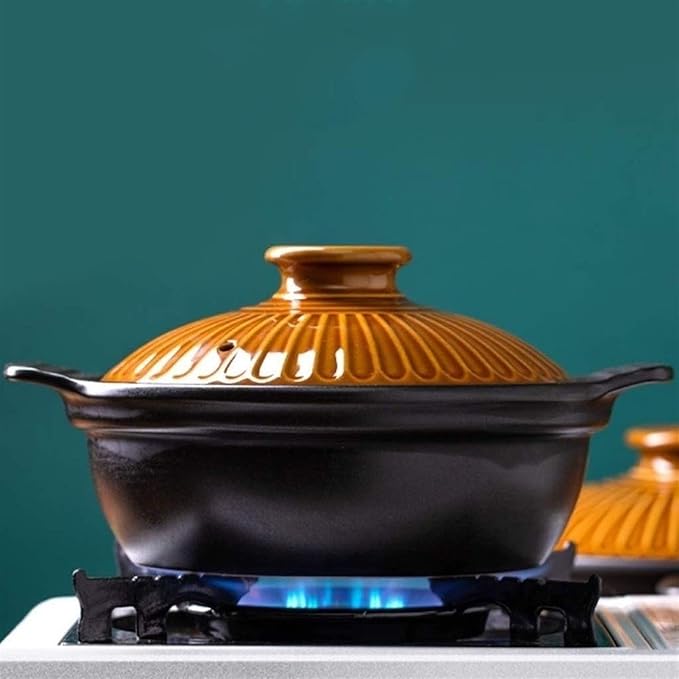 Casserole Cookware Kitchen Tools Cookware Ceramic Tableware Casserole Soup Pot Ceramic Breakfast Pot Soup Home Office Dinner Plate Dinner Pot (Size : 1.2L) (1.5L)