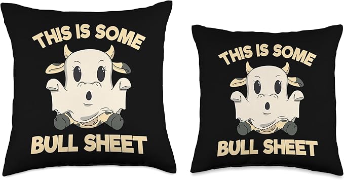 Bull Sheet Ghost Cow Halloween Funny This Is Bull Sheet Throw Pillow