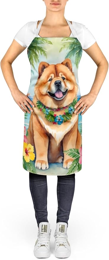 Caroline's Treasures Chow Chow Luau Apron Cooking Kitchen Server Baking Crafts Gardening for Adult Women Men, Unisex, Large, Multicolor
