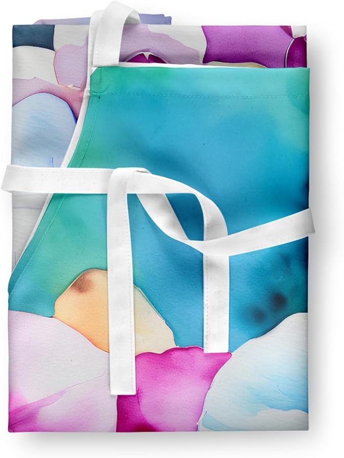 Caroline's Treasures Orchids in Watercolor Apron Cooking Kitchen Server Baking Crafts Gardening for Adult Women Men, Unisex, Large, Multicolor
