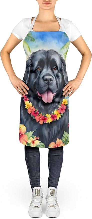 Caroline's Treasures Newfoundland Luau Apron Cooking Kitchen Server Baking Crafts Gardening for Adult Women Men, Unisex, Large, Multicolor