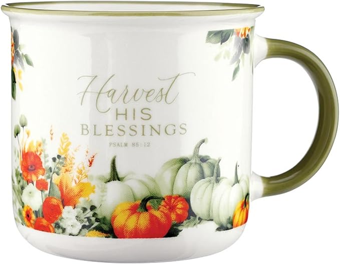 Faithworks Christian Gifts - Inspirational Thanksgiving Ceramic Coffee Mug/Cup, Holds 13.5 Fluid Ounces, Harvest His Blessing
