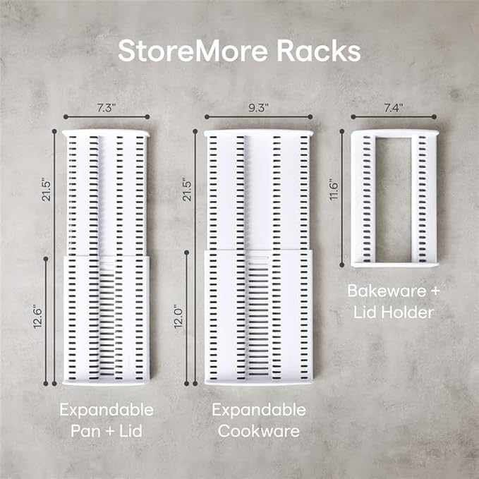 YouCopia StoreMore Adjustable Bakeware Rack with Steel Wires, Cookie Sheet Baking Pan and Tray Organizer for Kitchen Cabinet and Pantry Storage, Premium Edition