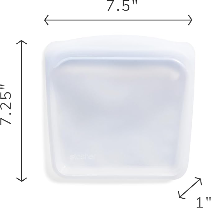 Stasher Silicone Reusable Storage Bag, Sandwich Bag, Reusable Freezer Bags, Microwave, Dishwasher, Oven Safe, Sous Vide, Lunch Container, Eco Friendly, Leak-free, Food Storage Bags, 28 oz, Rainbow | Reusable Food Bag