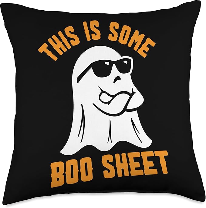 Peace Love This Is Some Boo Sheet This Is Some Boo Sheet Funny Halloween Cool Ghost Throw Pillow, 18x18, Multicolor