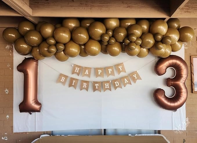 1 Balloons Number for First Birthday, Balloon Numbers 40 Inch, Coffee Brown for Baby Shower, 1St Big Baloon for 1 11 12 13 16 18 21 Birthday Wedding Anniversaries Party