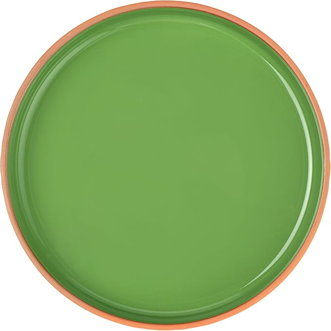 Restaurantware-Terra Tek 34 Ounce Terracotta Cazuelas, 2 Green Glazed Clay Pots For Cooking - Oven-Ready, Microwavable, Terracotta Serving Pots, Dishwashable, For Cooking And Serving