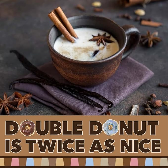 Double Donut Vanilla Chai Tea Latte Pods – Smooth & Creamy Chai Latte with Vanilla Flavor – Compatible with Keurig Chai Latte K cup Brewers, 20 Count