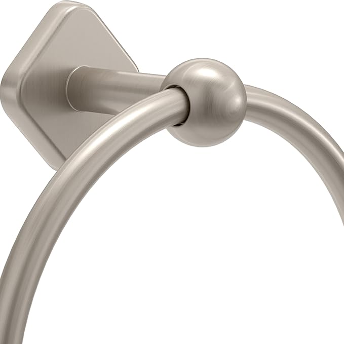 Franklin Brass Gainesville (1-Pack) Hand Towel Holder Satin Nickel Towel Racks for Bathroom Wall Round Towel Ring Holder for Bath Towel Hanger for Kitchen, Bathroom Accessories GNV46-SN