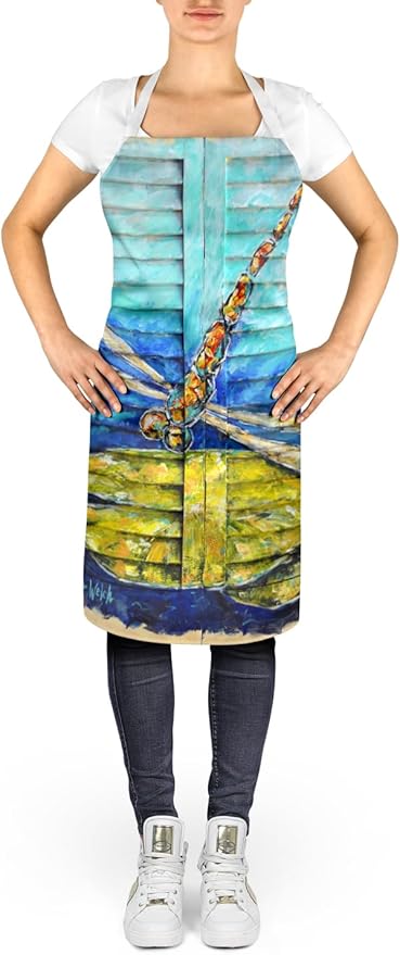 Caroline's Treasures Blue Eyed Dragonfly Apron Cooking Kitchen Server Baking Crafts Gardening for Adult Women Men, Unisex, Large, Multicolor