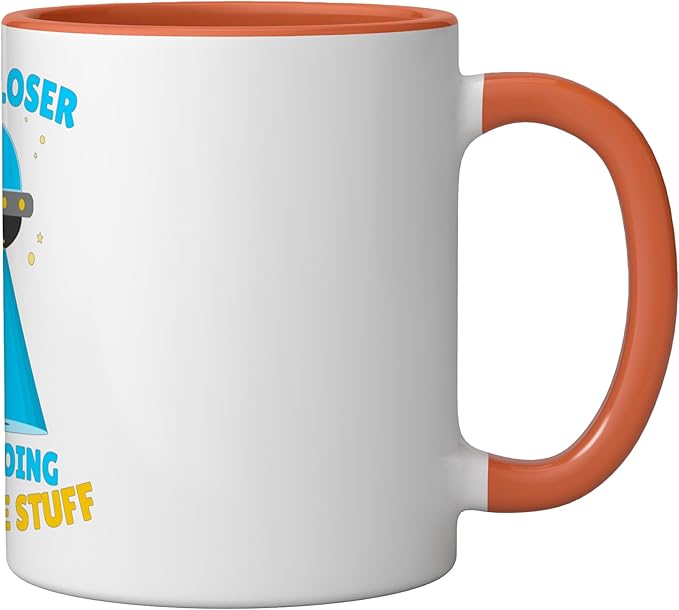 Get in, Loser We're Doing Bunghole Stuff Funny Alien Ceramic Mug, Orange/White